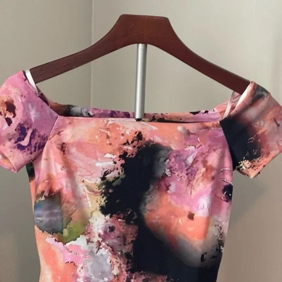 Chiara Boni La Petite Robe Size 2 Watercolor Abstract‎ Sleeveless Dress 38 EUC - Picture 6 of 14